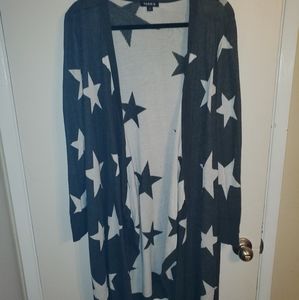 Torrid 2 long grey star cardigan